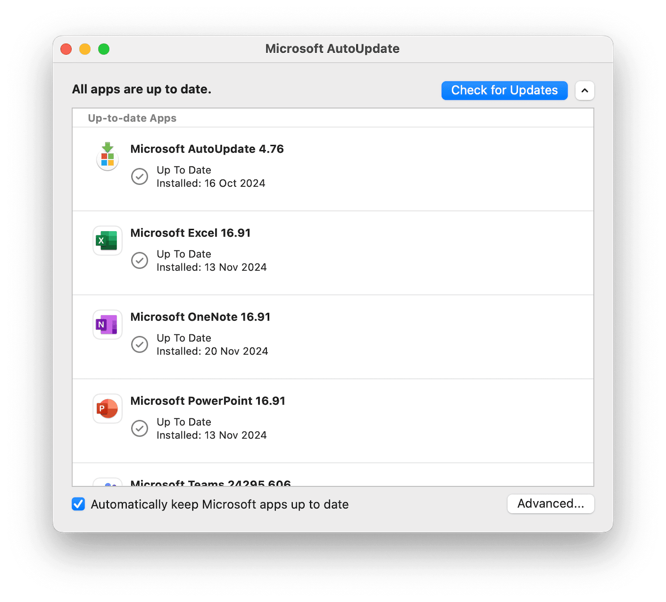 How to install Microsoft updates for Mac